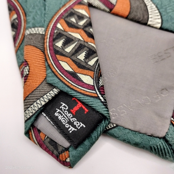 Robert Talbott Tie Best of Class for Nordstrom All Silk Green Geometric Necktie - Picture 4 of 9